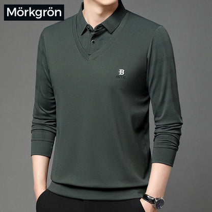 🔥Limited time 50% off🔥Men's fake two-part collar long-sleeved t-shirt
