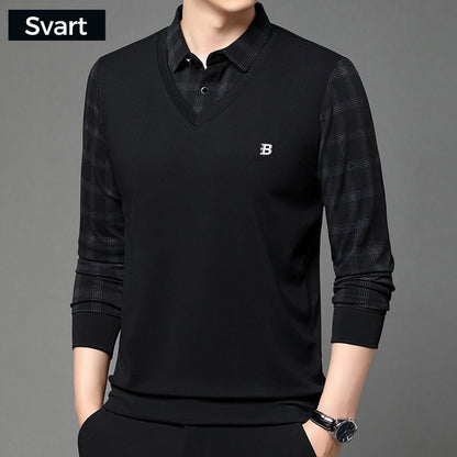 🔥Limited time 50% off🔥Men's fake two-part collar long-sleeved t-shirt