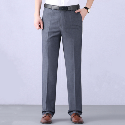 Men's Classic Comfortable High-Waist Straight-Cut Trousers