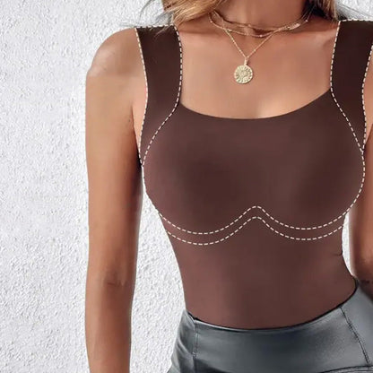 Shaping tank top with built-in bra