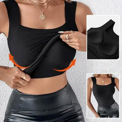 Shaping tank top with built-in bra