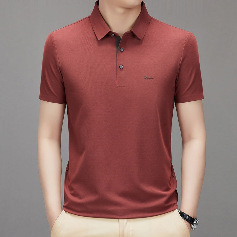 ❄️Men's Ice Silk Breathable Lapel Short Sleeve Shirt✨