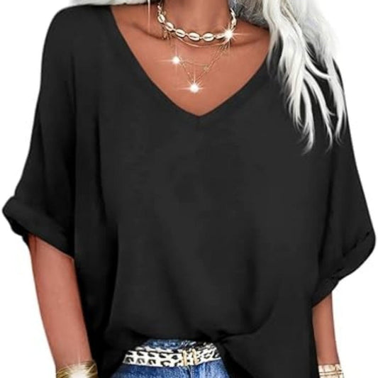 👕 LIMITED-TIME 50% OFF! ✨ Women's Casual Loose Top – V-Neck, Comfortable ✨