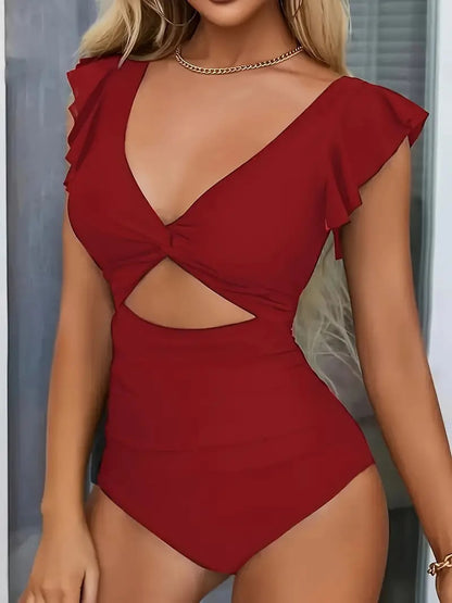👗Sexy Ruffled One-piece Swimsuit