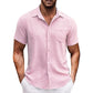 Men's Casual Solid Color Short Sleeve Shirt（50% OFF）