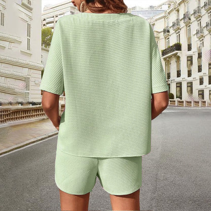Women's Casual Waffle 2 Piece Set