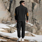 Casual Jacquard Stand Collar Top and Elastic Cuff Pants（50% OFF）