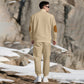 Casual Jacquard Stand Collar Top and Elastic Cuff Pants（50% OFF）