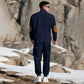 Casual Jacquard Stand Collar Top and Elastic Cuff Pants（50% OFF）