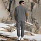 Casual Jacquard Stand Collar Top and Elastic Cuff Pants（50% OFF）