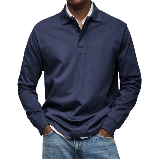 Solid Turn-down Collar Shirt With Long Sleeves（50% OFF）