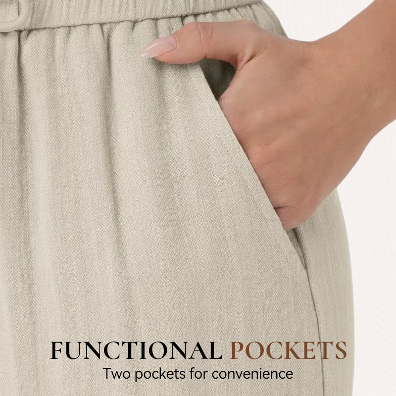 Lightweight Summer Linen Pants Solid Color Drawstring Casual Pants - Breathable & Skin-Friendly