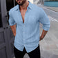 Men's Button Down Long Sleeve Linen Shirts (50% OFF)