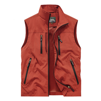 Men's Oversized Sleeveless Vest Jacket With Pockets