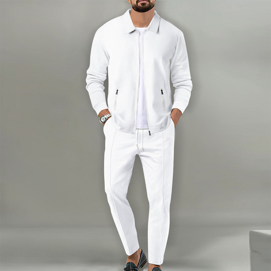 Men’s Stylish Lapel Jacket & Jogger Pants 2-Piece Set（50% OFF）