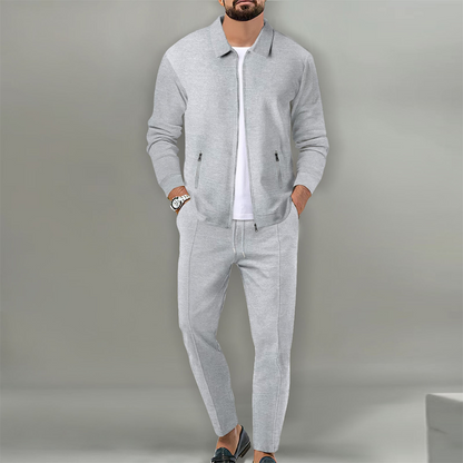 Men’s Stylish Lapel Jacket & Jogger Pants 2-Piece Set（50% OFF）