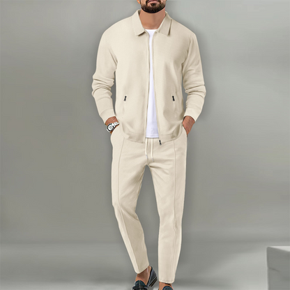 Men’s Stylish Lapel Jacket & Jogger Pants 2-Piece Set（50% OFF）