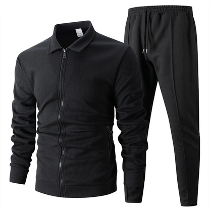 Men’s Stylish Lapel Jacket & Jogger Pants 2-Piece Set（50% OFF）