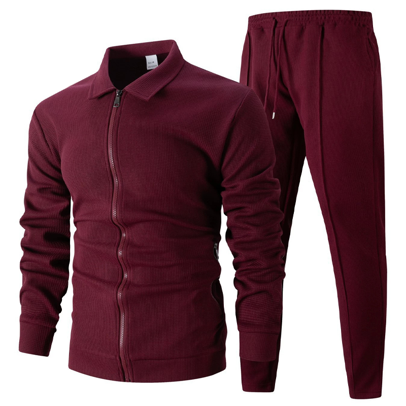 Men’s Stylish Lapel Jacket & Jogger Pants 2-Piece Set（50% OFF）