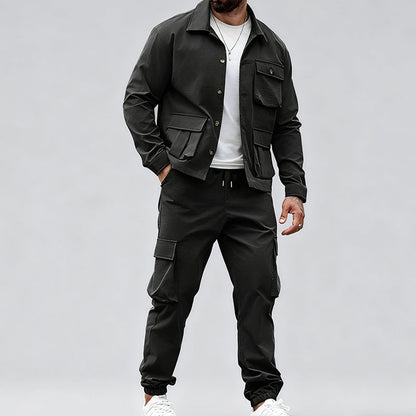 Men’s Retro Jacket & Cargo Pants 2-Piece Set (50% OFF)