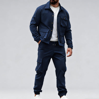 Men’s Retro Jacket & Cargo Pants 2-Piece Set (50% OFF)