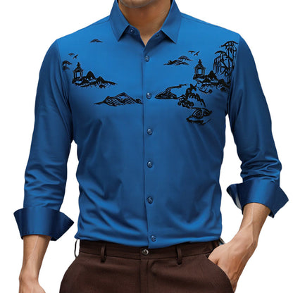 Men’s Classic Oriental Landscape Thermal Shirt