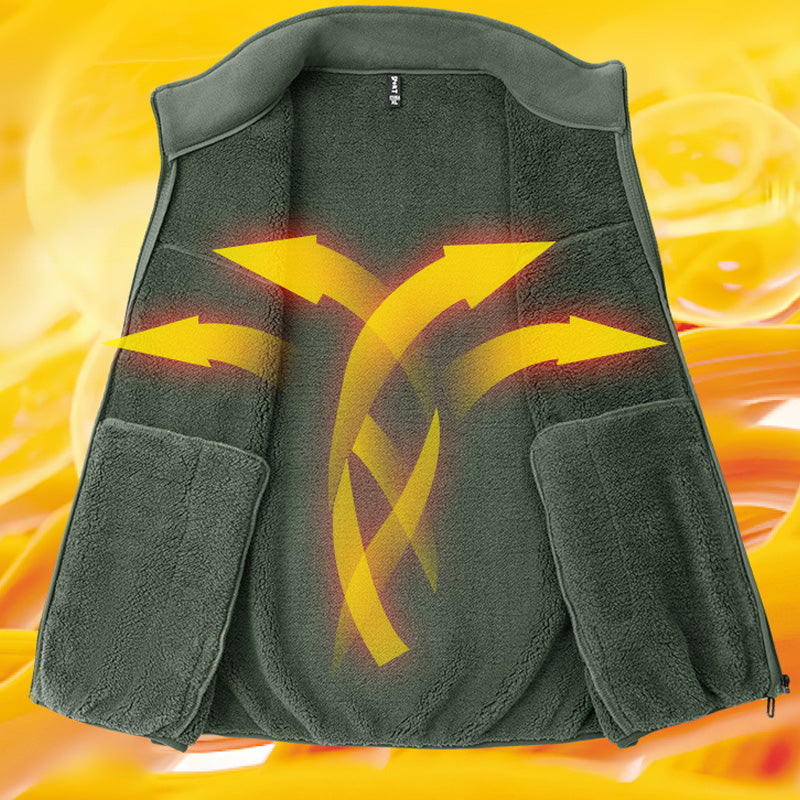 Men's Stand Collar Thickened Full Zip Vest (50% OFF)