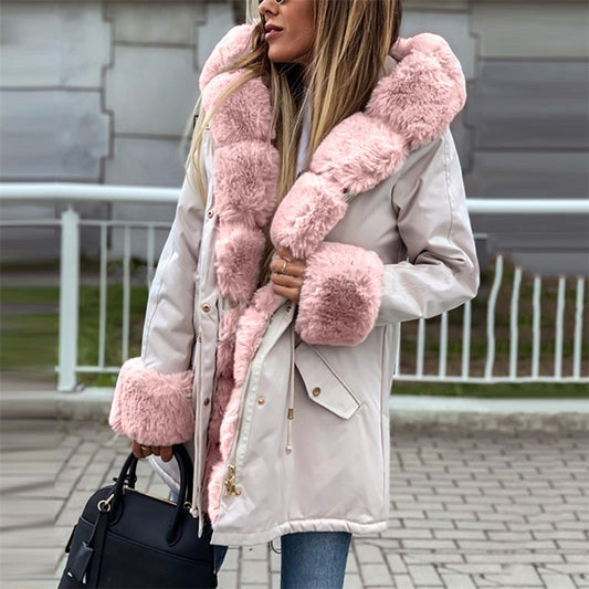 Women’s Parka Jacket with Removable Fluffy Trim (50% OFF)