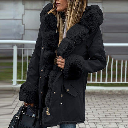 Women’s Parka Jacket with Removable Fluffy Trim (50% OFF)