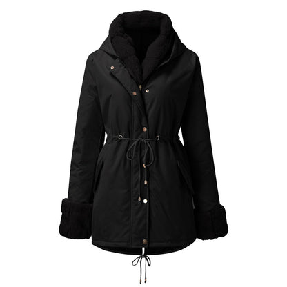 Women’s Parka Jacket with Removable Fluffy Trim (50% OFF)