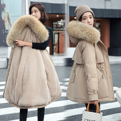 ⏳Limited-time 56% off⏰Woman’s Winter Loose Hooded Synthetic Fleece Thickened Parka Coat🧥