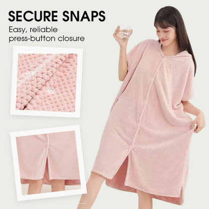 Women's Cosy Hooded Textured Grid Bathrobe（50% OFF）