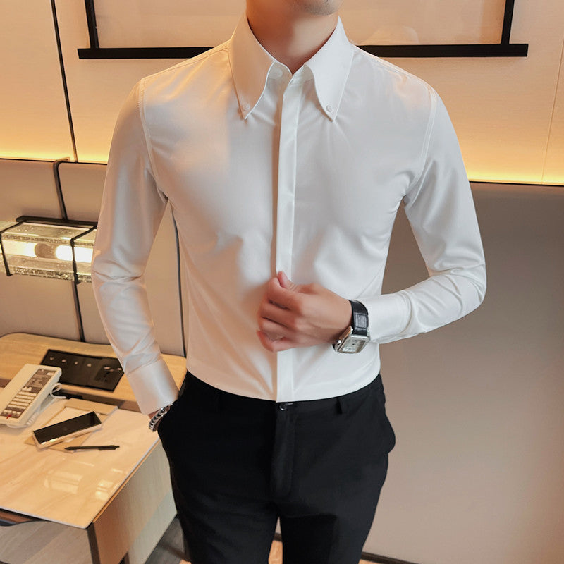 Classic Men's Slim-Fit Long-Sleeve Shirt（50% OFF）