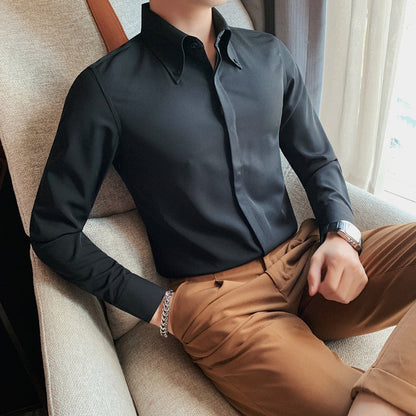 Classic Men's Slim-Fit Long-Sleeve Shirt（50% OFF）