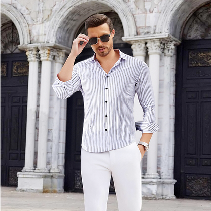 Men's Classic Striped Long Sleeve Shirt