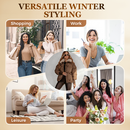 Women’s Stylish Short Down Jacket With Fluffy Collar