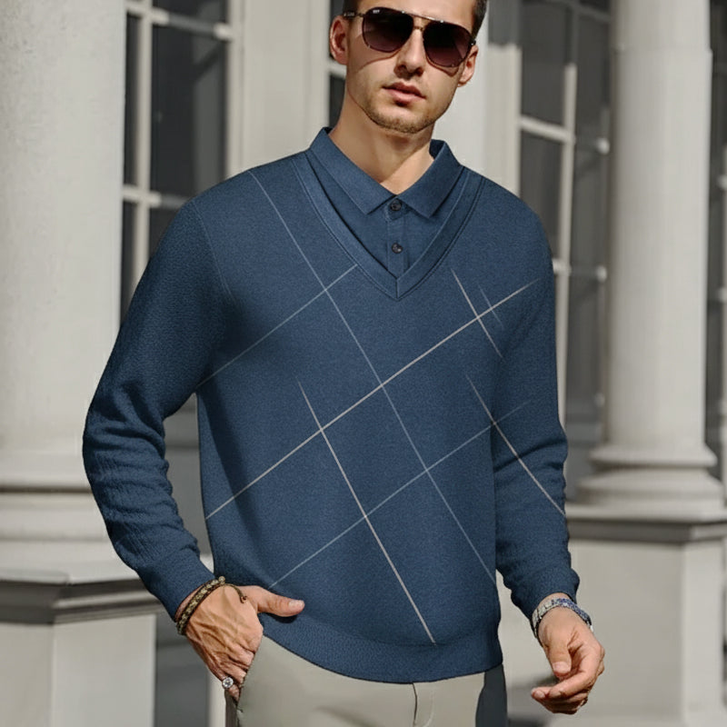 Men's Casual Modern Layered Style Top