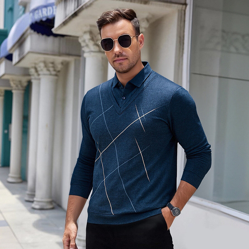 Men's Casual Modern Layered Style Top