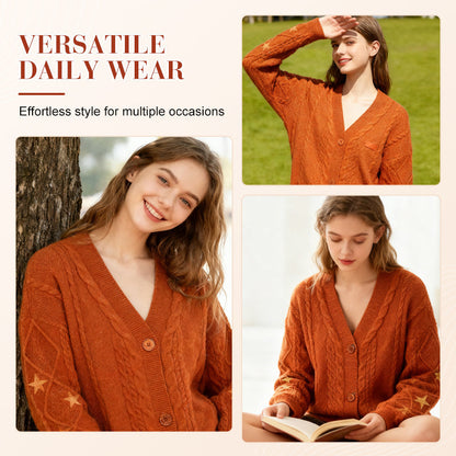 Women’s Knit Button Down Cardigan（50% OFF）