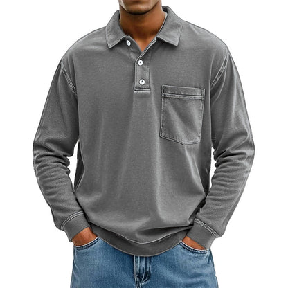 Men's Casual Long Sleeve Shirt With Pocket