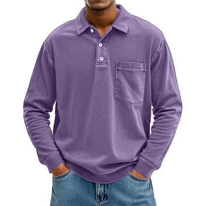 Men's Casual Long Sleeve Shirt With Pocket