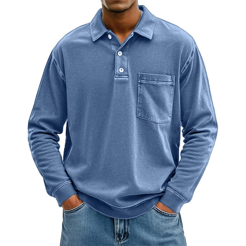 Men's Casual Long Sleeve Shirt With Pocket