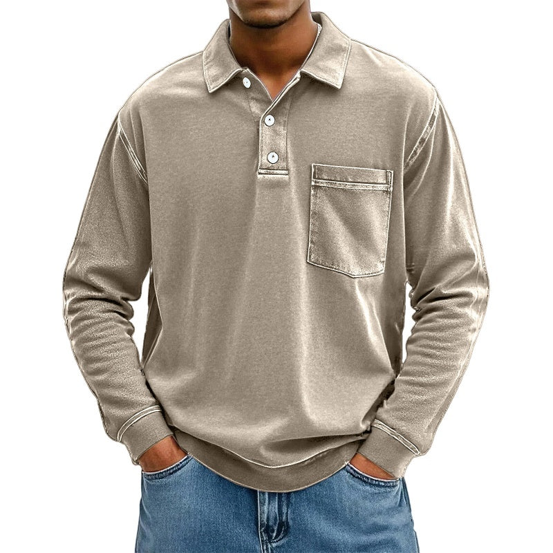 Men's Casual Long Sleeve Shirt With Pocket