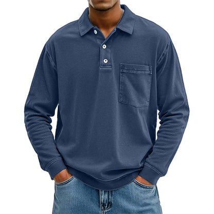 Men's Casual Long Sleeve Shirt With Pocket