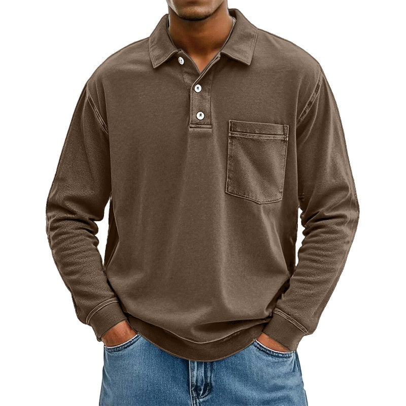 Men's Casual Long Sleeve Shirt With Pocket