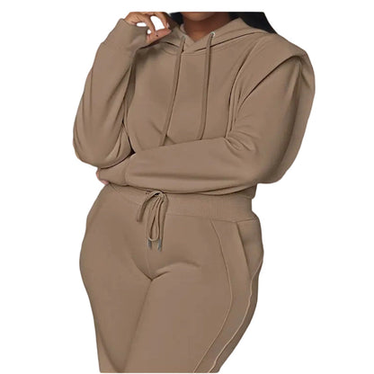 2-Piece Ribbed Knit Long Sleeve Crop Top Wide Leg Pants Matching Lounge Set Loungewear