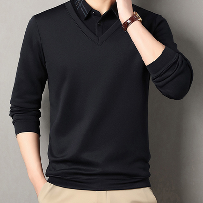 Men's Plush-Lined Faux 2-Piece Winter Shirt
