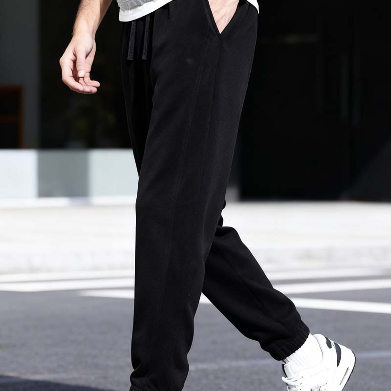 Men's Tapered Drawstring Corduroy Pants with Pockets