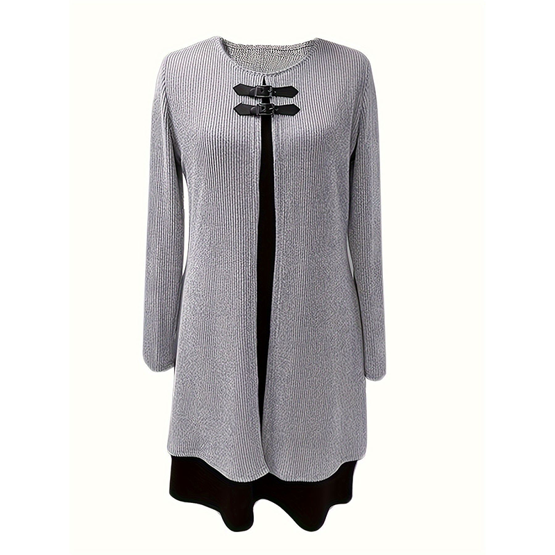 💃🌸Women's Faux Two-Piece A-Line Knee-Length Dress