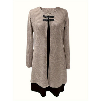 💃🌸Women's Faux Two-Piece A-Line Knee-Length Dress